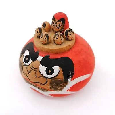 5.5cm Japanese Wooden DARUMA Doll Vintage Ornament Souvenir Interior OTA205 • £14.48