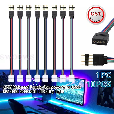 4PIN Male/Female Connector Wire Cable For 3528 5050 RGB LED Strip Light • $3.67