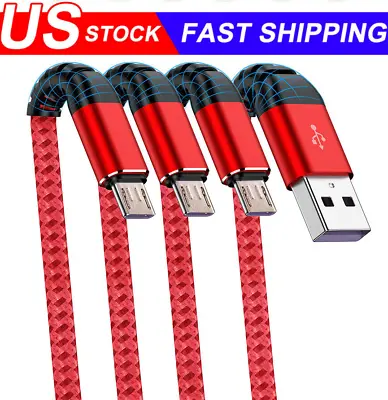 4Pack Heavy Duty Micro USB Fast Charger Data Cable Cord For Samsung Android HTC • $11.99