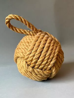 Monkey Fist Decorative Weighted Door Stop Nautical Knot Rope Pottery Barn • $39.99