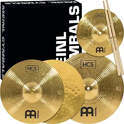 HCS Cymbal Set Box Pack For Drums With 13  Hihats 14  Crash Plus Free 10  S... • $184.56