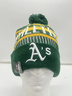 OAKLAND ATHLETICS Adult NEW ERA  POMPOM Fleece Lined Baseball Beanie #B4 • $15.99