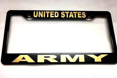 Military License Plate Frame Polished ABS-UNITED STATES/ARMY-841120G • $9.95