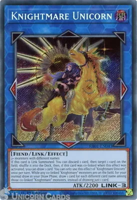 RA01-EN043 Knightmare Unicorn Alt Art :: Secret Rare 1st Edition YuGiOh Card • £1.93