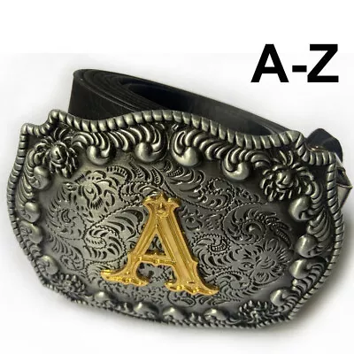 Zinc Alloy Letter Belt Buckle 26 Letters A-Z Western Denim Pattern Belt Buckle • $10.39