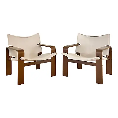 PAIR Minimalist Danish Modern Bentwood Armchairs By Niels Eilersen • $2865