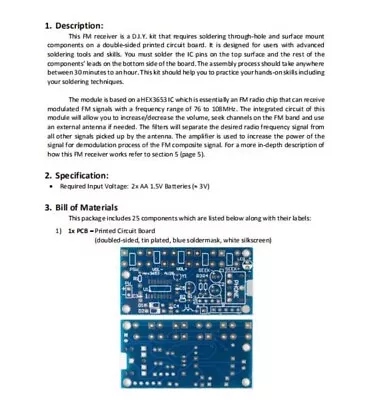 FM Radio Kit DIY Electronic Kit 76MHZ  FOR THE ADVANCED ENGINEER!! NOT A TOY • £7.75