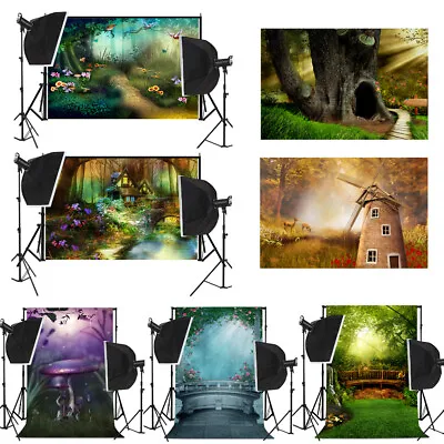 Nature Forest Fairyland Backdrop Photography Props Wall Background Photo Decor • £9.76