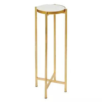 Marble Top Side Table 23 Inch Height Made Of Marble And Aluminum - Set Of 1 • $174.88