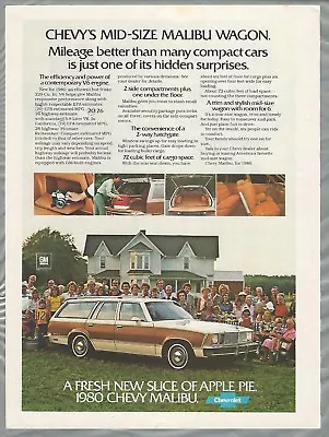1980 CHEVROLET MALIBU Wagon Advertisement Chevy Malibu Station Wagon • $7.32