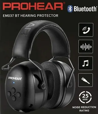 WIRELESS BLUETOOTH PROHEAR 037 Black  Ear Defenders/HEADPHONES • £44.99