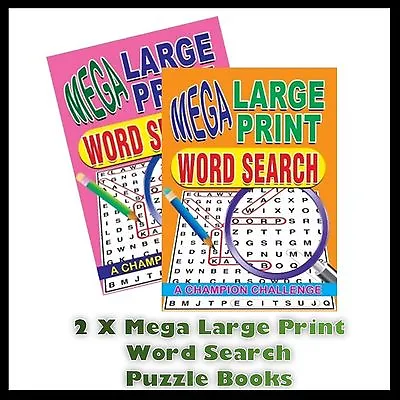 2 X A4 Mega Large Word Search Puzzle Book Books Print 258 Puzzles A4 Pages 1 & 2 • £4.99