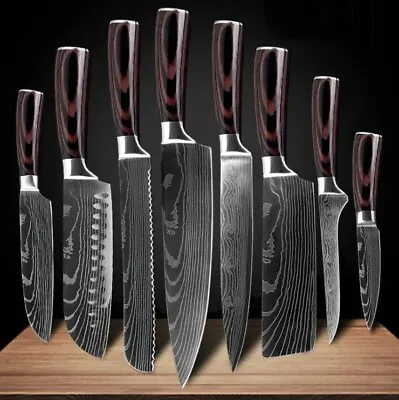$69.95 • Buy 5/8/9X Sharp Japanese Kitchen Knives Set Professional Chef Knife Stainless Steel