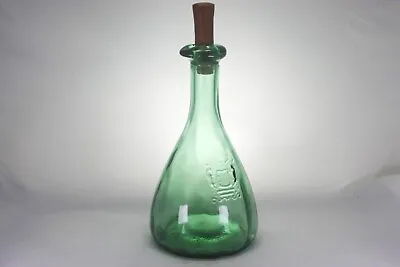 Green Glass Carafe With Teak And Cork Stopper Ole Winther / Holmegaard Style • £24