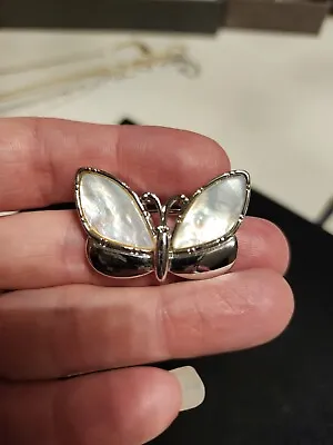 Vintage Louis Rousselet  Chanel Designer  Mother O Pearl Butterfly Brooch G582 • $15