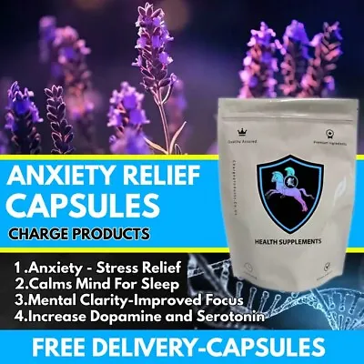 Anxiety Capsules 600mg Vegan 60 Pills Stress Relaxation Sleeping Memory • £7.95