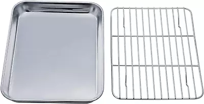 Toaster Oven Tray And Rack Set 9.3’’ X 7’’ X 1’’ Stainless Steel Toaster Oven  • $14.09