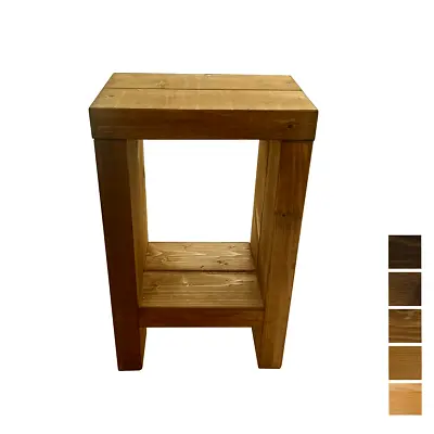 Rustic Side Table/ Living Room End Table Bedside Table Chunky Solid Wood • £49.99