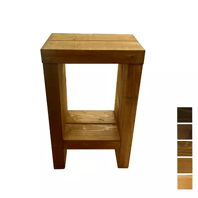 £49.99 • Buy Rustic Side Table/ Living Room End Table Bedside Table Chunky Solid Wood