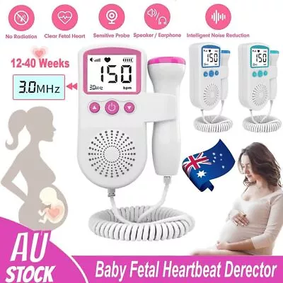 Fetal Doppler Detector Baby Heart Beat Rate Probe Prenatal Monitor Ultrasonic AU • $20.99