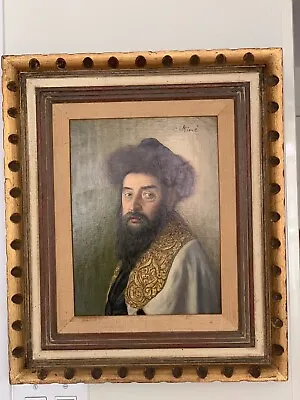 Caspar Mine France Austria Artist Original Oil Painting Hebrew Jewish Rabbi • $420