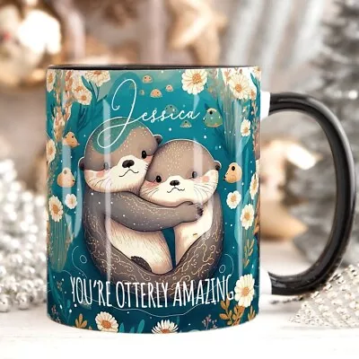 I LOVE YOU Mug Gift Personalised Name Mug Personalised Mug Cute OTTERS Mug • £8.50