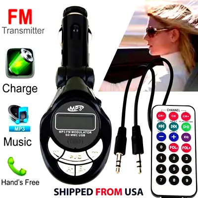 $18.97 • Buy Universal Cargador FM Transmisor Para Carro Reproductor Con Bluetooth MP3 USB