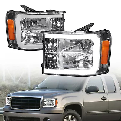 Pair LED DRL Headlights Front Lamp For 07-13 GMC Sierra 1500 07-14 2500HD 3500HD • $164.89