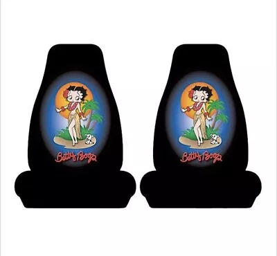 2 Pc Set - Betty Boop Aloha - Front Car Seat Covers Plasticolor VTG Y2K Rare '04 • $24.97