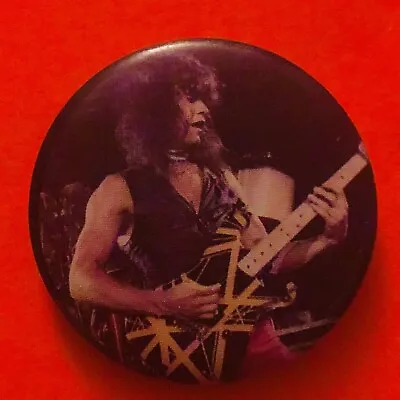 EDDIE VAN HALEN Pin VINTAGE 80s Pinback Button Rock Pin Badge VTG ORIGINAL 1980 • $10.90