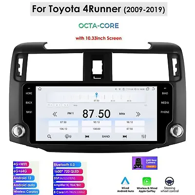 For Toyota 4Runner 2009-19 Android12 Car Stereo Auto Radio Head Unit GPS CarPlay • $367.20