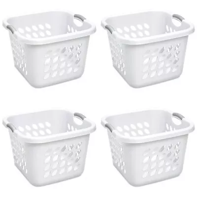 Set Of 4 White 1.5 Square Laundry Basket Plastic • $25.82