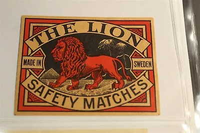 The Lion Sweden Vintage Matchbox Label Tape Stain On Back - Medium Size • $3.99