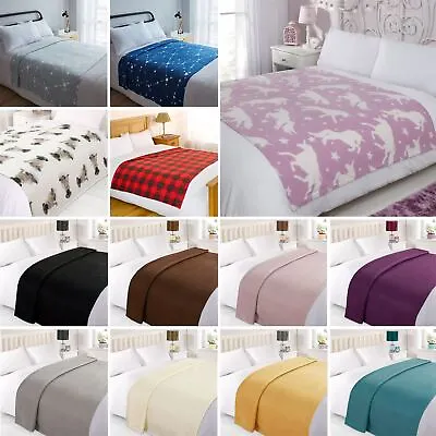 £6.99 • Buy Dreamscene Warm Soft Plain Fleece Throw Over Large Decorative Sofa Bed Blanket