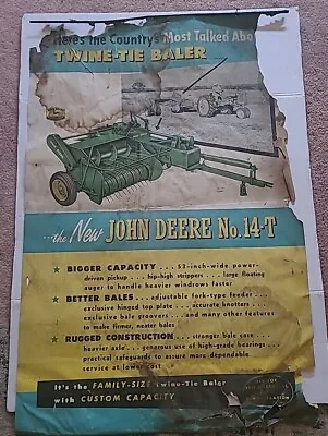 1957 John Deere Twine-Tie Baler  Dealership Litho Poster (37x25) • $40