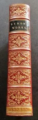 £120 • Buy 1867 Complete POETICAL WORKS OF LORD BYRON Full Red Leather & Gilt Binding