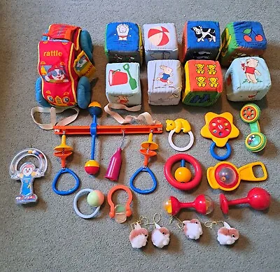 Bundle: 11 Plastic Rattles & Teethers For Baby. Soft Items Included If Wanted • £5.40