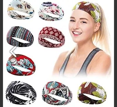 Pack Of 8 Athletic Headbands Sweatbands For Yoga Gym Non Slip • £14.99