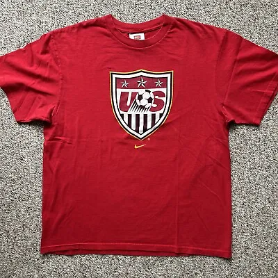 Nike US Soccer Team T Shirt Mens Size Medium Red Graphic Tee • $22.22