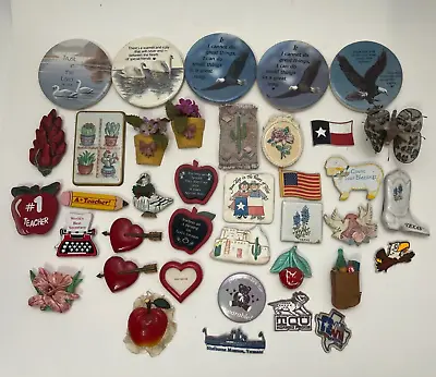 38 Lot Vintage Magnet Collection Teacher Apples Eagles Flowers Red Magnets • $26.97