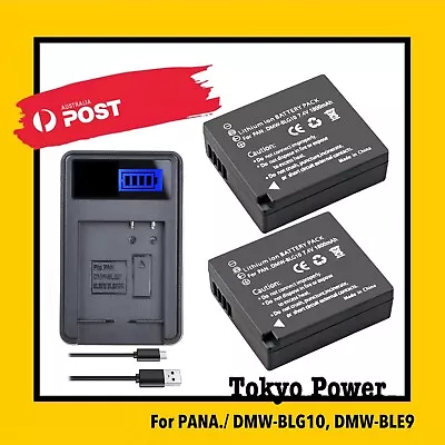 2x1800mAh BLE9 BLG10 Battery +Charger For Panasonic DMC-TZ101 DMC-TZ110 DMC-ZS60 • $43.90