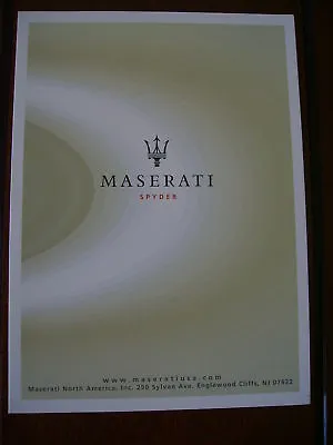 2003 Original Maserati Spyder Dealer Sales Brochure • $28.45