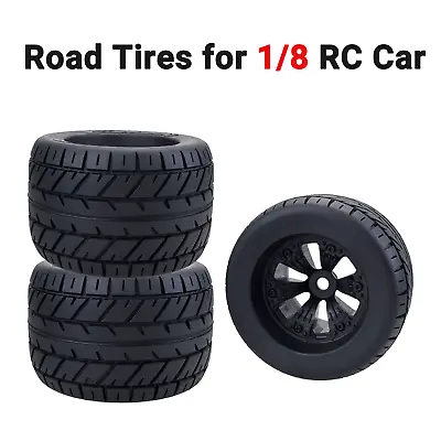  Monster Truck Wheels Road Tires 17mm Hub Hex For 1/8 RC Car HPI Savage（4pcs） • $89.99