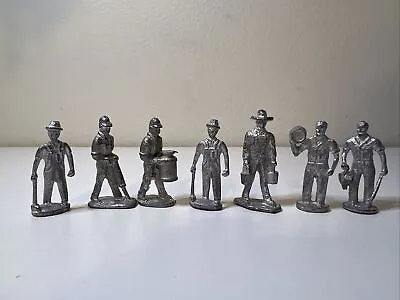 Vintage Lot Of 7 Vintage Lead Pewter Mini Figures Farmers Train Workers • $31.50