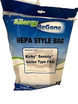 KIRBY Sentria VACUUM BAGS: 6 Sentria F & G Style White Cloth Hepa Style Bag KFH6 • $13.49