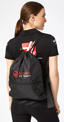 BAG Zip Pull Gym School Rucksack Formula One 1 Haas F1 Racing Team New! Black • £10