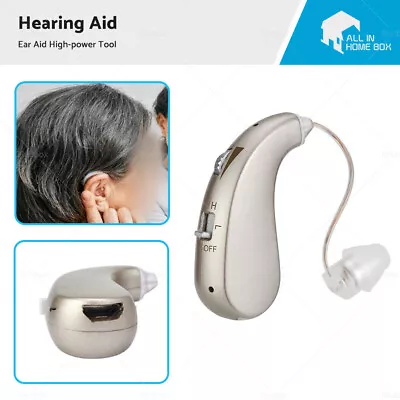 Rechargeable Digital Hearing Aid Severe Loss BTE Ear Aid HIGH-POWER Tool Kit • $32.59