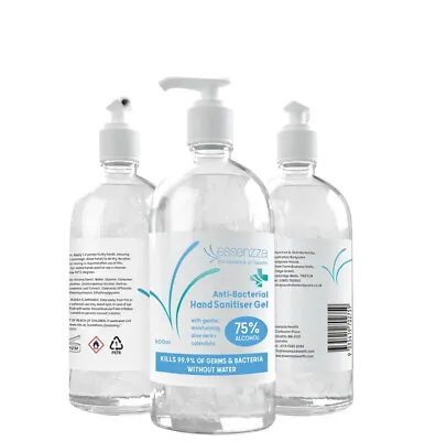 Essenza 3 X 500ml 75% Alcohol Anti Bacterial Hand Sanitiser Gel. • £2.50
