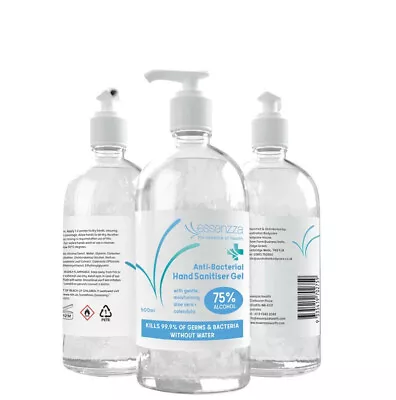 Essenza 3 X 500ml 75% Alcohol Anti Bacterial Hand Sanitiser Gel. • £2.50