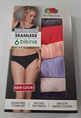 Fruit Of The Loom Women's 6 Pack Seamless 360 Stretch Bikinis NEW Size 78 • $14.99